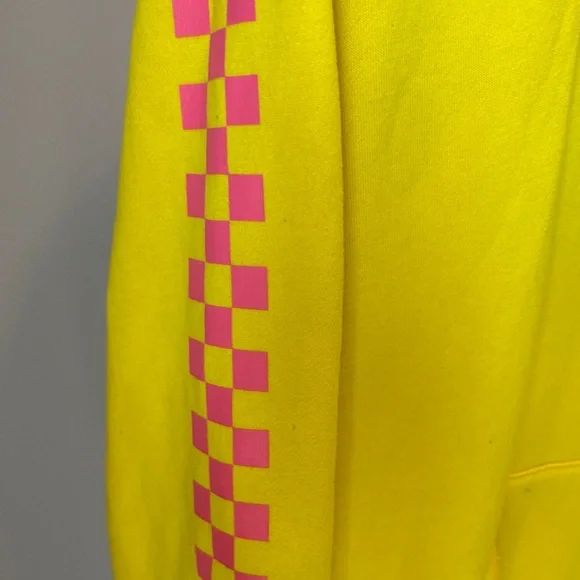 Vans Vibrant Yellow T & C Surf Designs Hoodie with Colorful Sleeves - Picture 5 of 8